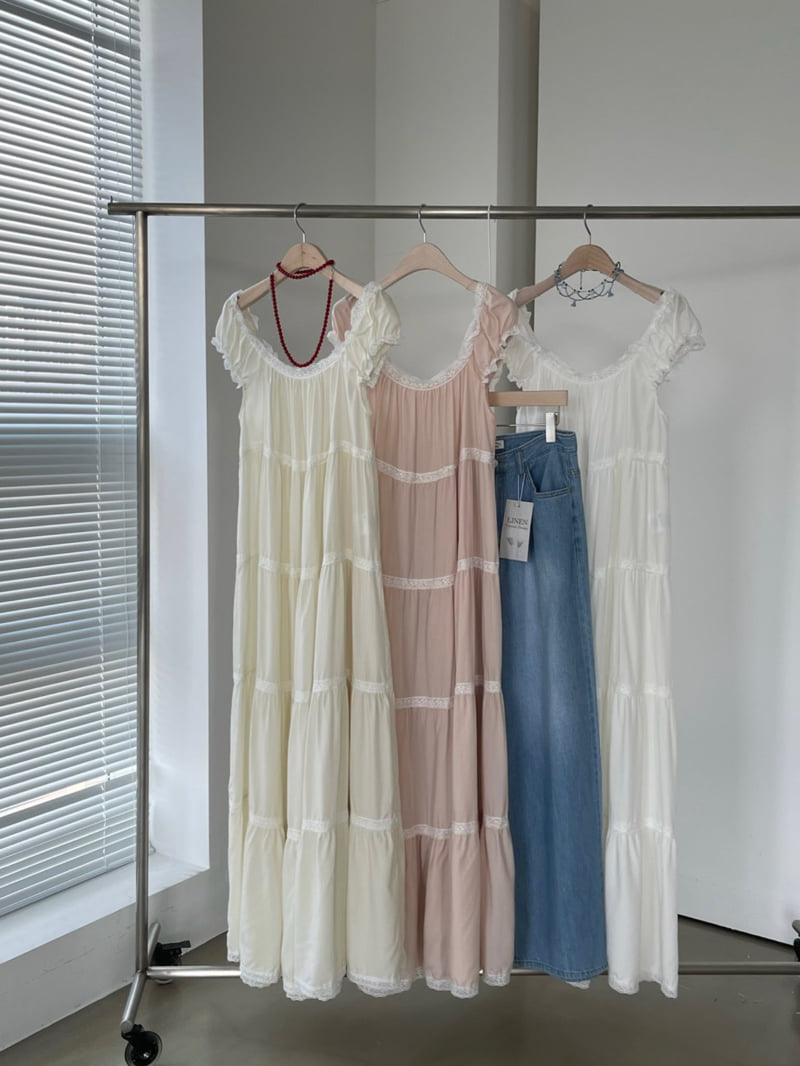 140 Avenue - Korean Women Fashion - #momslook - Blur Lace Long One-piece - 10