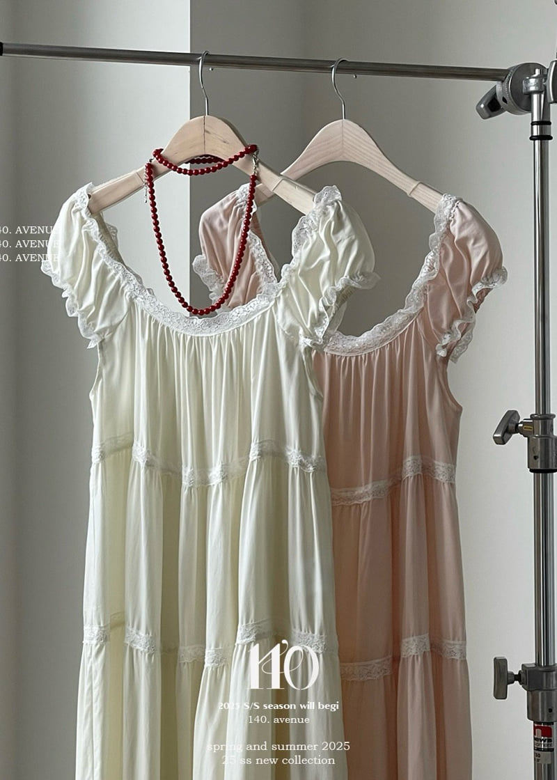 140 Avenue - Korean Women Fashion - #momslook - Blur Lace Long One-piece - 12
