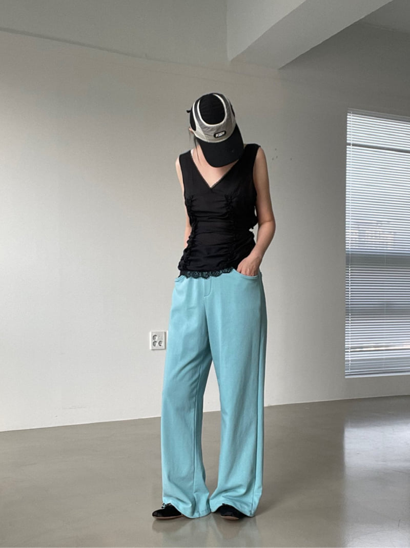 140 Avenue - Korean Women Fashion - #momslook - Shirring Lace Sleeveless - 9