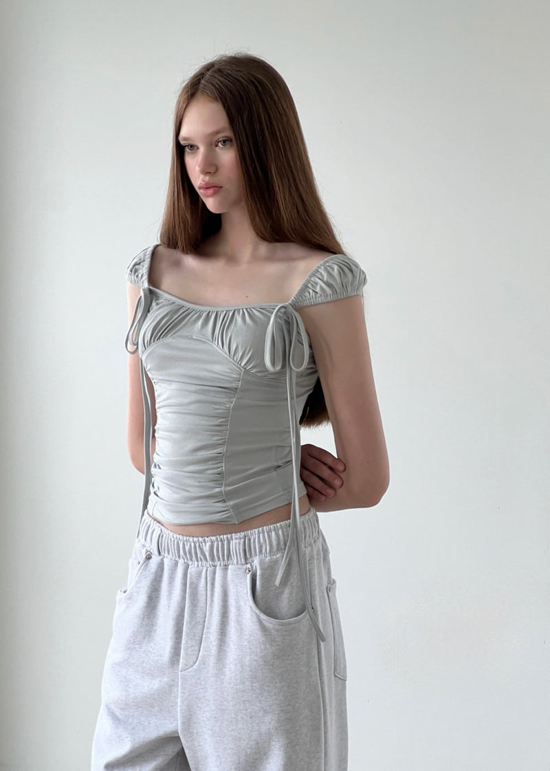 140 Avenue - Korean Women Fashion - #restrostyle - Cap Shirring Tee - 8