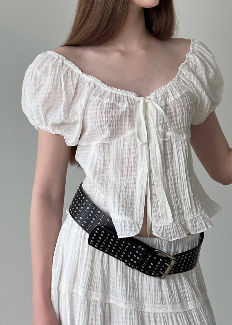 140 Avenue - Korean Women Fashion - #romanticstyle - Birkin Shirred Blouse - 10