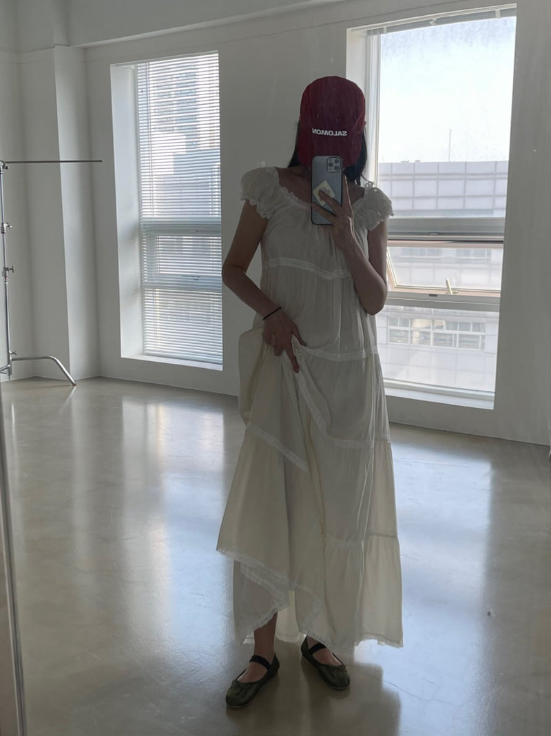 140 Avenue - Korean Women Fashion - #restrostyle - Blur Lace Long One-piece - 4