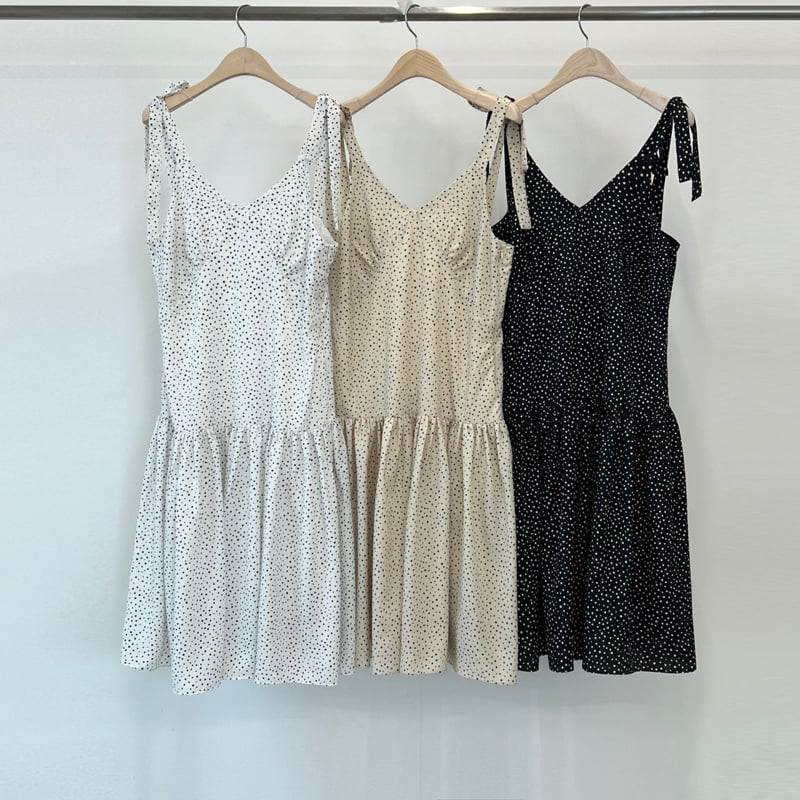 140 Avenue - Korean Women Fashion - #thatsdarling - Polka Dot Strap One-piece