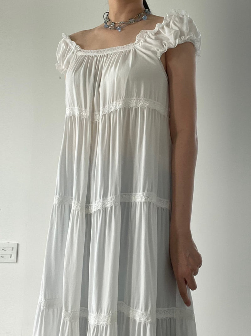140 Avenue - Korean Women Fashion - #thatsdarling - Blur Lace Long One-piece - 6