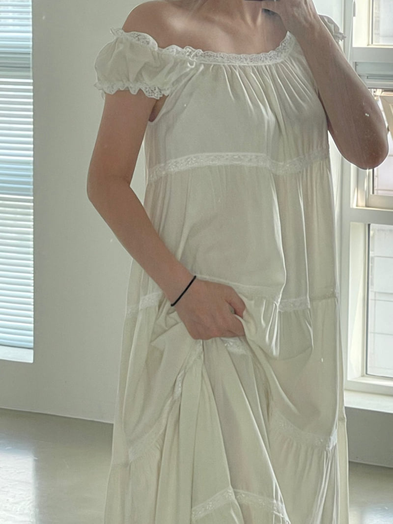 140 Avenue - Korean Women Fashion - #thelittlethings - Blur Lace Long One-piece - 7