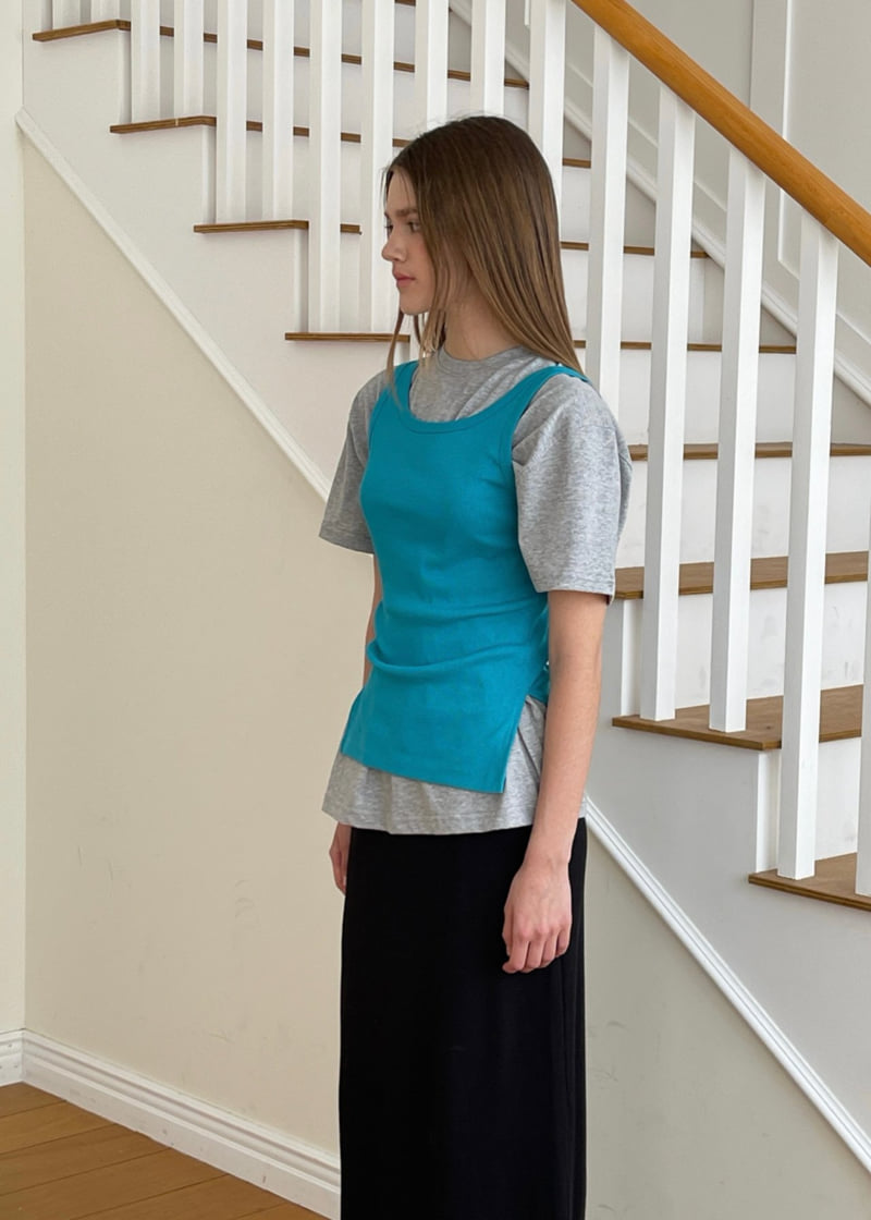 140 Avenue - Korean Women Fashion - #womensfashion - Slit Ribbed Sleeveless - 11