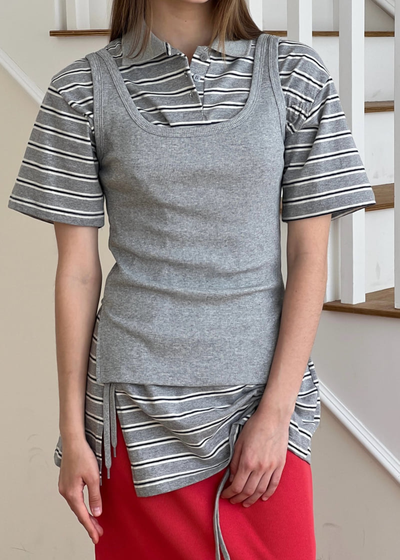 140 Avenue - Korean Women Fashion - #womensfashion - Slit Ribbed Sleeveless - 5
