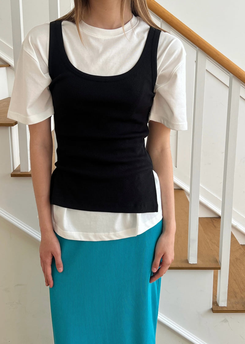 140 Avenue - Korean Women Fashion - #womensfashion - Slit Ribbed Sleeveless - 7