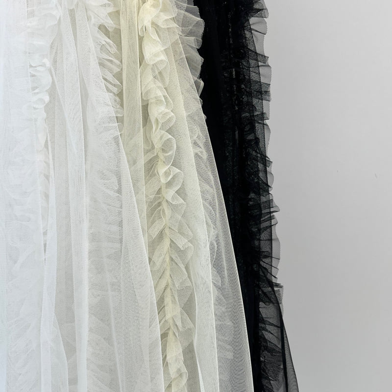 140 Avenue - Korean Women Fashion - #womensfashion - Double Mesh Shirring Skirt - 2