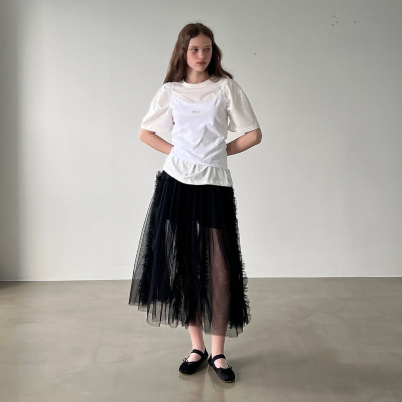 140 Avenue - Korean Women Fashion - #womensfashion - Double Mesh Shirring Skirt - 8