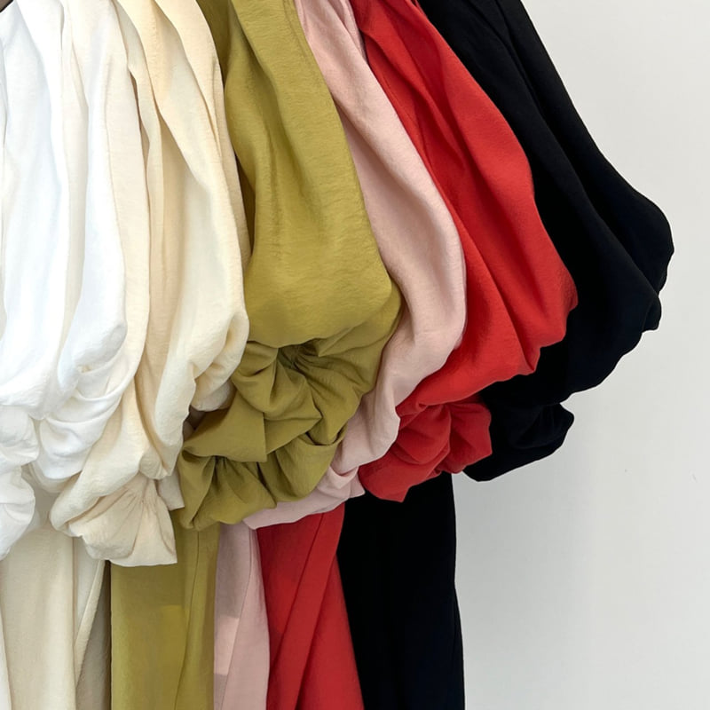 140 Avenue - Korean Women Fashion - #womensfashion - Berry Pleated Blouse - 2