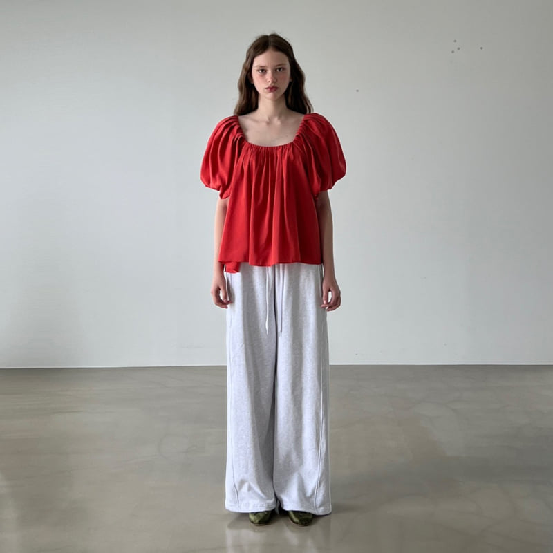 140 Avenue - Korean Women Fashion - #womensfashion - Berry Pleated Blouse - 6