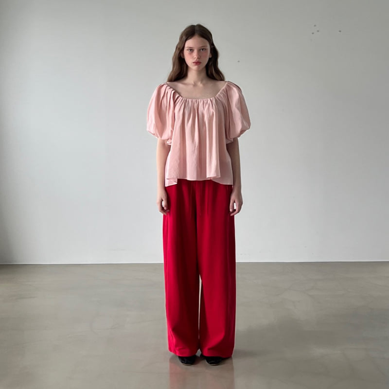 140 Avenue - Korean Women Fashion - #womensfashion - Berry Pleated Blouse - 8