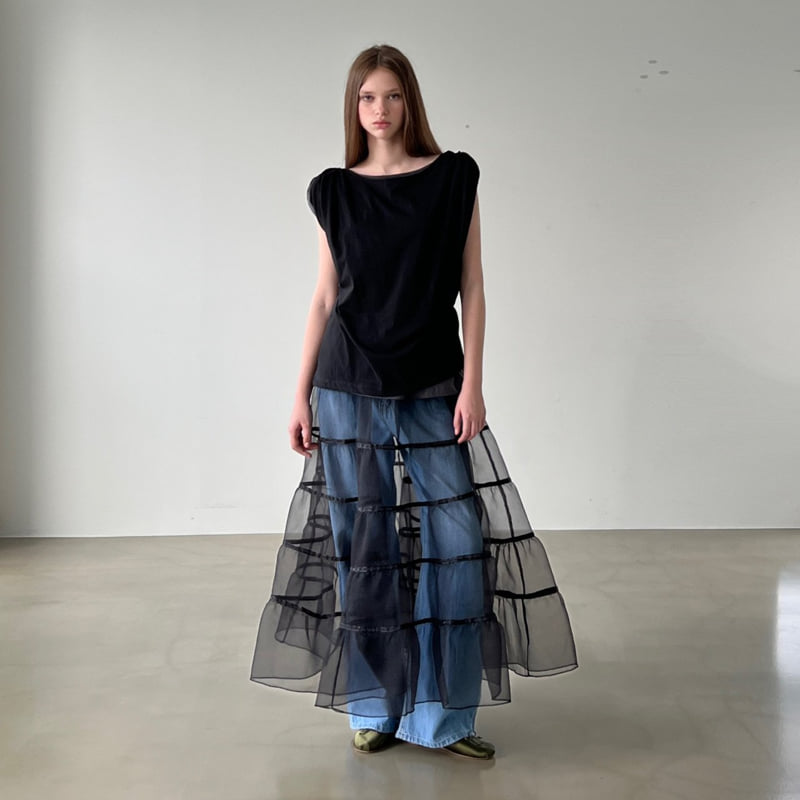 140 Avenue - Korean Women Fashion - #womensfashion - Mesh Tape Tiered Skirt - 3