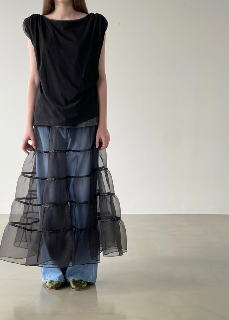 140 Avenue - Korean Women Fashion - #womensfashion - Mesh Tape Tiered Skirt - 5