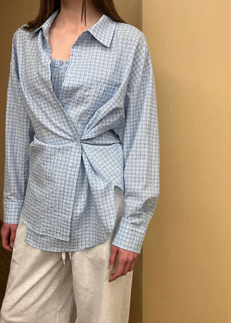 140 Avenue - Korean Women Fashion - #momslook - Set-Up Check Shirt - 4