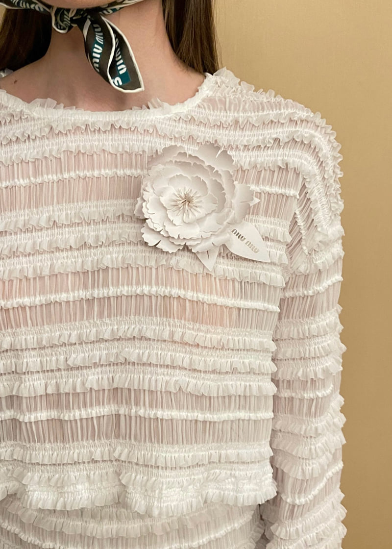 140 Avenue - Korean Women Fashion - #womensfashion - Chiffon Shirred Tee - 12