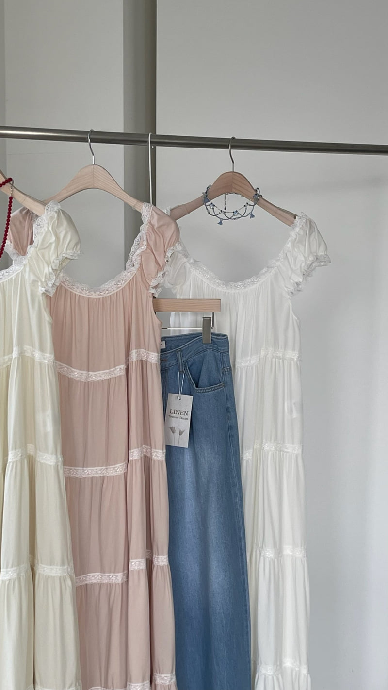 140 Avenue - Korean Women Fashion - #womensfashion - Blur Lace Long One-piece - 11