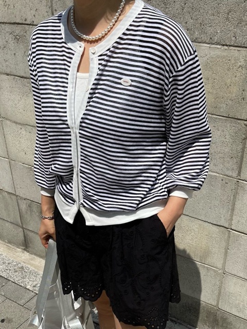 Stripe Crop Cardigan