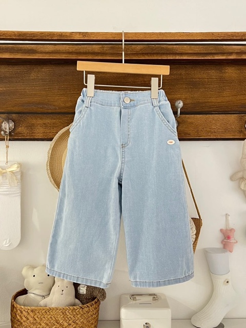 Button Stretch Denim Pants