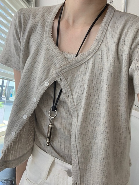 Eyelet Set (Cardigan+Sleeveless)