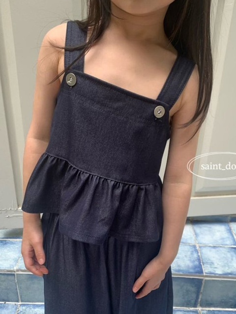 Denim Frill Top