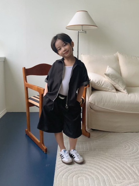 Zip-up Short Sleeve Shirt (Kids)