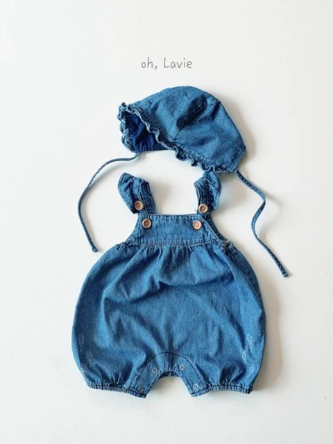 Frill Denim Baby Suit Frill Denim Baby Suit