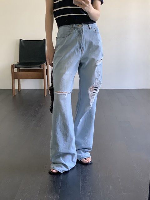 Vintage Straight Light Blue Wide Denim Pants Vintage Straight Light Blue Wide Denim Pants