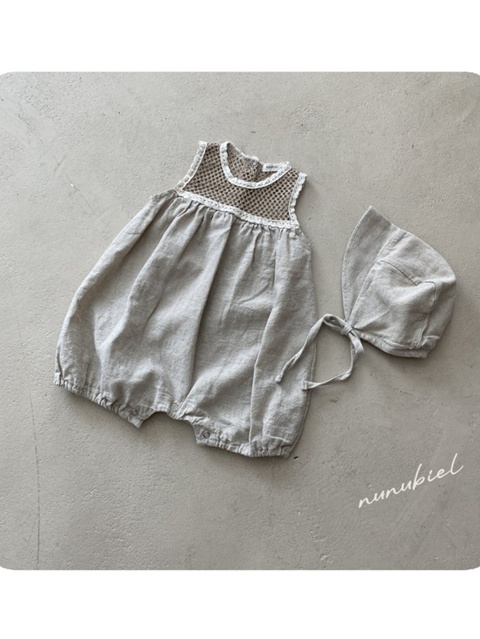 Natural Romper Bonnet