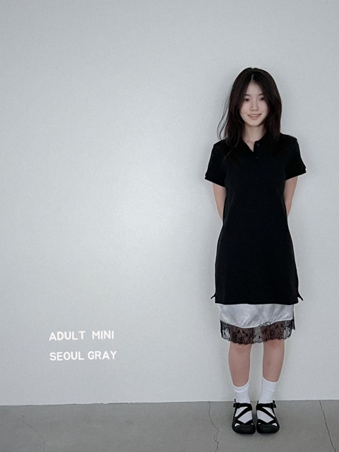 Adult Long Collar Black Top