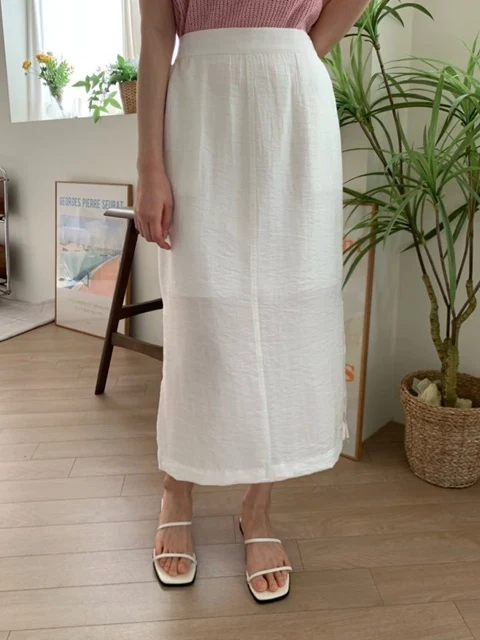 Wrinkle Side Slit Skirt Wrinkle Side Slit Skirt