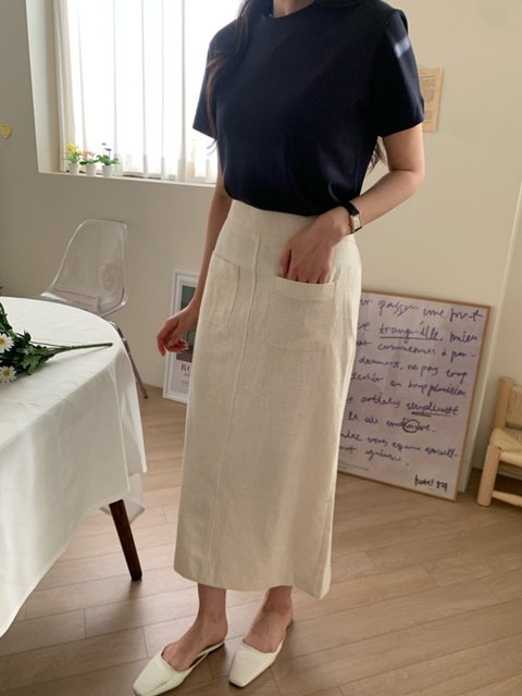 Linen Pocket Skirt Linen Pocket Skirt
