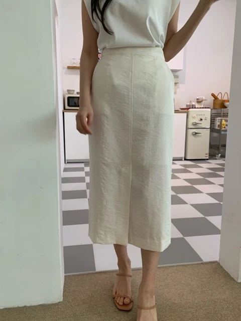 Washed Front Slit Skirt Washed Front Slit Skirt
