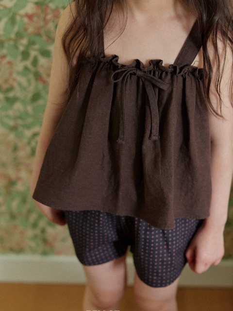 Linen Balloon Sleeveless Top