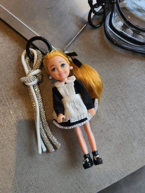 Black Dress Lace Apron Keyring Black Dress Lace Apron Keyring