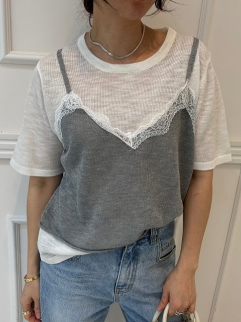 Miu Fake Short Sleeve Knit Miu Fake Short Sleeve Knit
