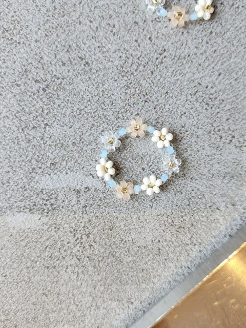 Pastel Beads Flower Ring Pastel Beads Flower Ring