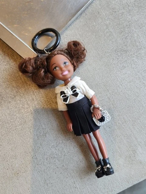 Pleated Skirt Black Barbie Keyring Pleated Skirt Black Barbie Keyring