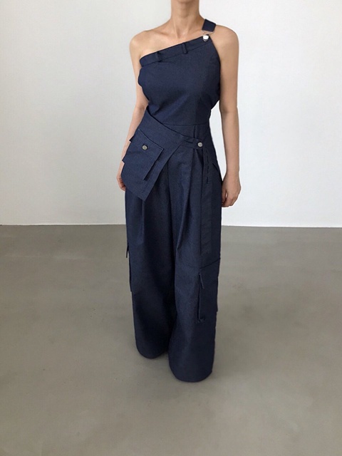 One-shoulder Bustier Jumpsuit One-shoulder Bustier Jumpsuit