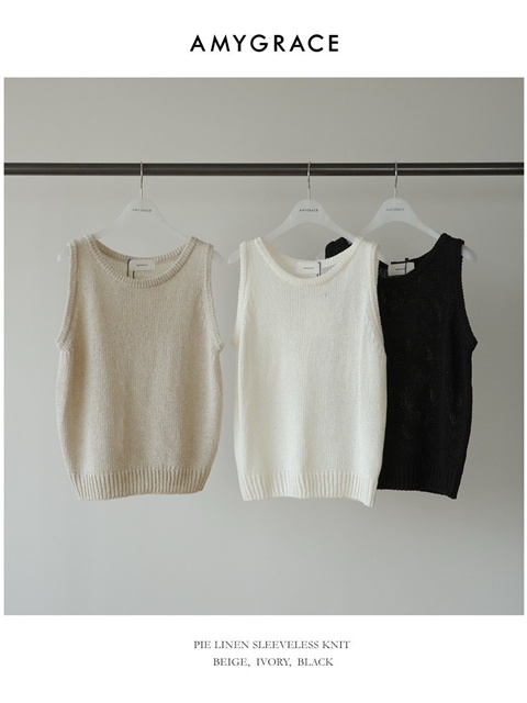 Pin Linen Knit Sleeveless
