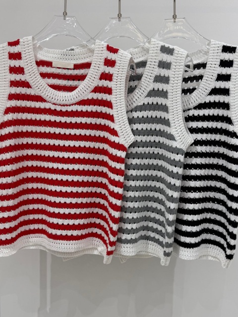 M Cotton Stripe Sleeveless