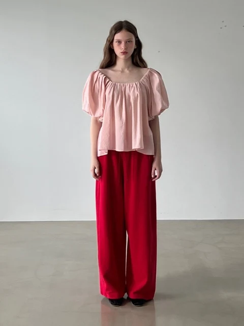 Berry Pleated Blouse