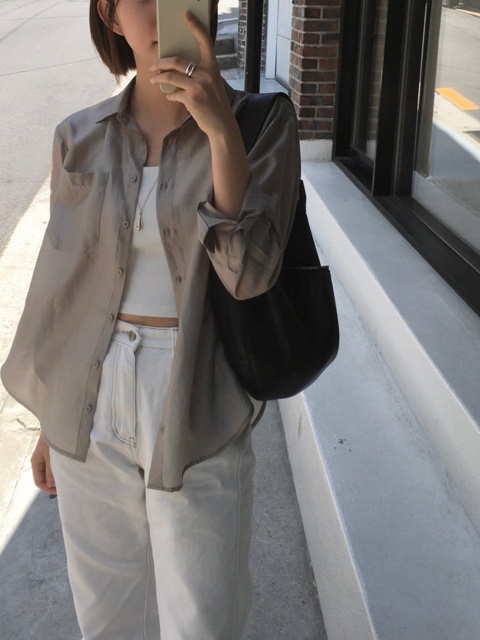 Sheer Loose-Fit Shirt Sheer Loose-Fit Shirt