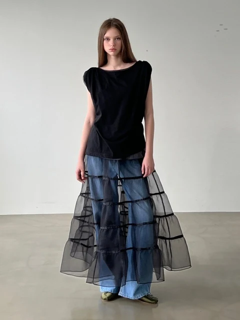 Mesh Tape Tiered Skirt Mesh Tape Tiered Skirt