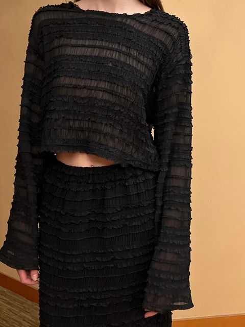 Chiffon Shirred Tee