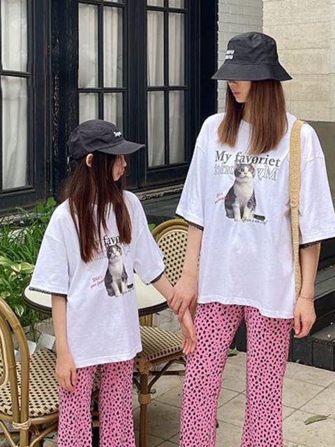 Cat Graphic Boxy Lace Tee (Adult) Cat Graphic Boxy Lace Tee (Adult)