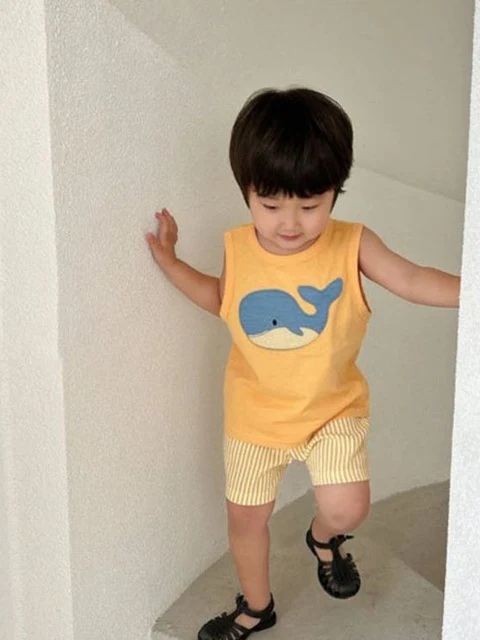 Whale Sleeveless Top Bottom Set Whale Sleeveless Top Bottom Set