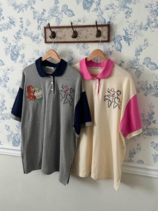 Embroidered Collar Tee Embroidered Collar Tee