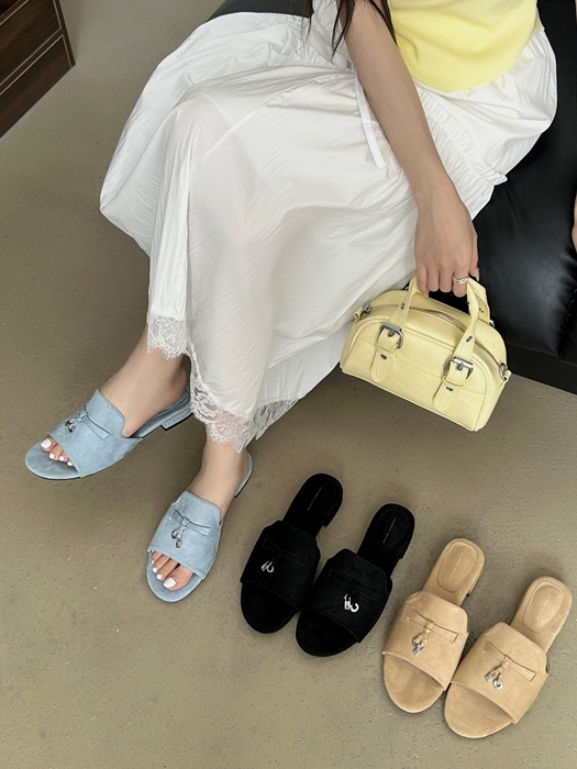 Loro Suede Round Mule Blopfer Sandals Loro Suede Round Mule Blopfer Sandals